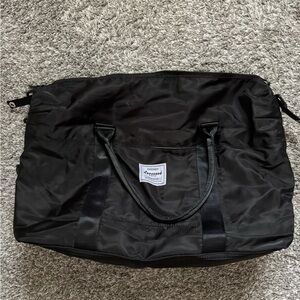 Black Nylon Travel Duffel Bag